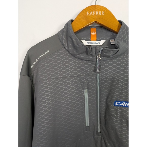 Peter Millar Jacket Men's XL Gray Iron Arrows Weld Elite Hybrid Half Zip - Picture 3 of 9